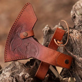 Top Quality Axe Manufacturer Tomahawk Carbon Steel Axe Camping With Wood Handle With Leather Sheath (Tomahawk Axe-59)
