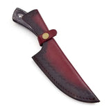 High Quality Custom 8-Inch Damascus Blade Kitchen Cleaver Boning Knife with Stainless Steel Handle and Leather Sheath Handmade (Skinner Knife-1)