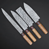 Handmade Custom Damascus Steel Chef Knife Set Stainless Steel Blade with Pure Leather Sheath Outdoor Camping Dining Kitchen Use (Chef Knife-49)