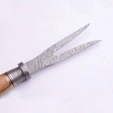 Custom Handmade Damascus Steel Chef Knife Kitchen Knife Fork Set With Pure Leather Sheath (Chef Knife-78)