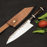 Handmade Custom Kitchen Chef Knife High Carbon Steel Top Trending Design Multi-purpose 3Cr13 Stainless Steel Leather Sheath (Chef Knife-116)