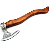 Professional Multi Function Stainless Steel 440c Blade Wood Handle Hatchet Axe Outdoor Camping Axe With Leather Sheath (Tomahawk Axe-31)