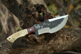 Handmade Outdoor Camping Tracker Knives Stainless Steel with Wood Handle and Leather Sheath D2 Blade for Hunting (Tracker Knife-12)