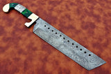 High Quality Customized Full Tang Damascus Steel Nakiri Butcher Knife Stainless Steel Handmade Kitchen Cleaver for Meat Leather (Nakiri Knife-103)
