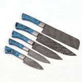 Custom Handmade Damascus Steel Kitchen Chef Set Knife with Leather Cover High Quality Product (Chef Knife-26)