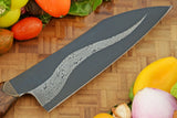 Handmade High Carbon Steel Etching on Blade Kitchen Chef Knife With Premium Leather Sheath (Chef Knife-3)