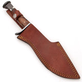 Survival Bowie Knife – Custom Handmade Carbon Steel Bowie Knife with Wood Handle, Perfect Grip, and Premium Leather Sheath, 2-Inch Blade Width, 8-Inch Blade Length (Bowie Knife-6)