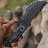 High Quality D2 Steel Tracker Knives for Outdoor Camping Handmade DIY Grade with Leather Sheath (Tracker Knife-11)