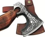High Quality Carbon Steel Blade Wood Handle Hatchet Axe Outdoor Hand Forged Camping Axe With Protected Cover (Tomahawk Axe-78)