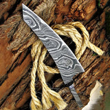 High Quality 8-Inch Handmade Stainless Steel Rat Tail Damascus Chef Knife Set Plastic Handle Free Blank Sample Kitchen Knife (Blank Blade Knife-16)