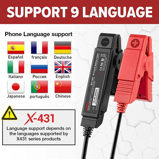 Launch BST360 6V 12V Car Battery Tester, Bluetooth Battery Load Tester, Charging System Analyzer for Android, iPhone, Launch X431