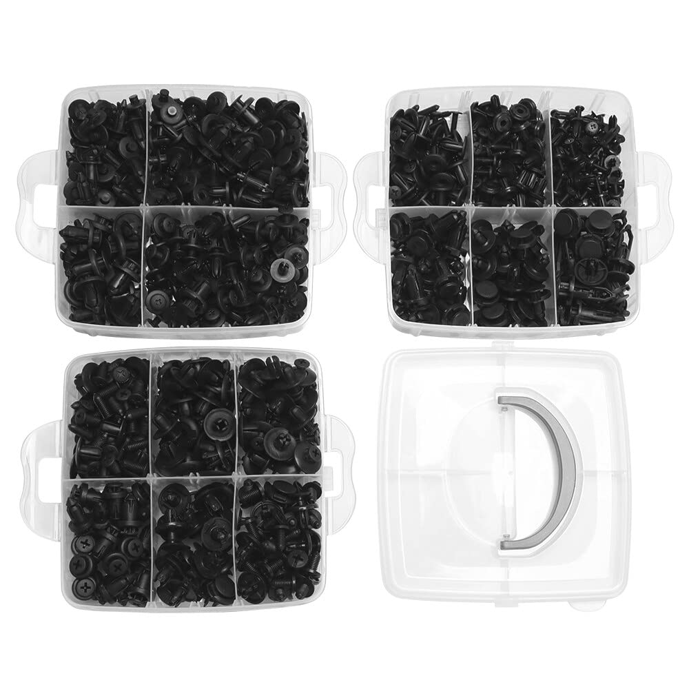 625Pcs Car Clip Set, Automotive Push Pin Retainer Clips Kit with Removal Tool, 16 Most Common Sizes, Door Trim Panel Fasteners Rivets Assortment for Car, Truck, SUV