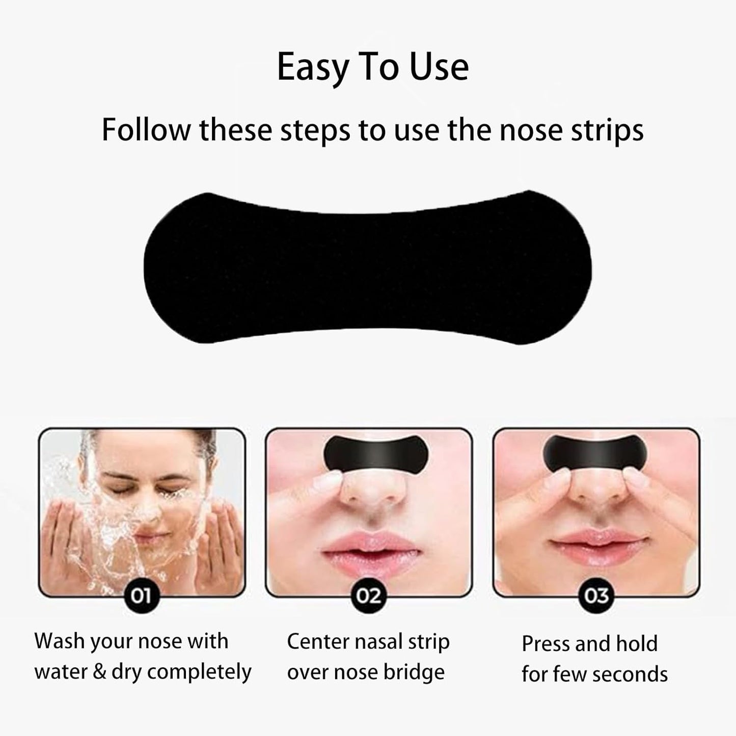 Nose Strips, Nasal Strips for Sleeping (60 Count) - Anti Snoring Nose Strips for Breathing for Sleeping Stop Snoring Aids for Men Women Nose Breathing Strips, Reduce Snoring, Improve Sleep Quality