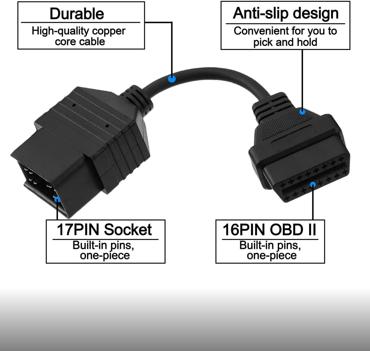 OBD OBD2 16 Pin Connector Diagnostic Adapter for Toyota 17 Pin