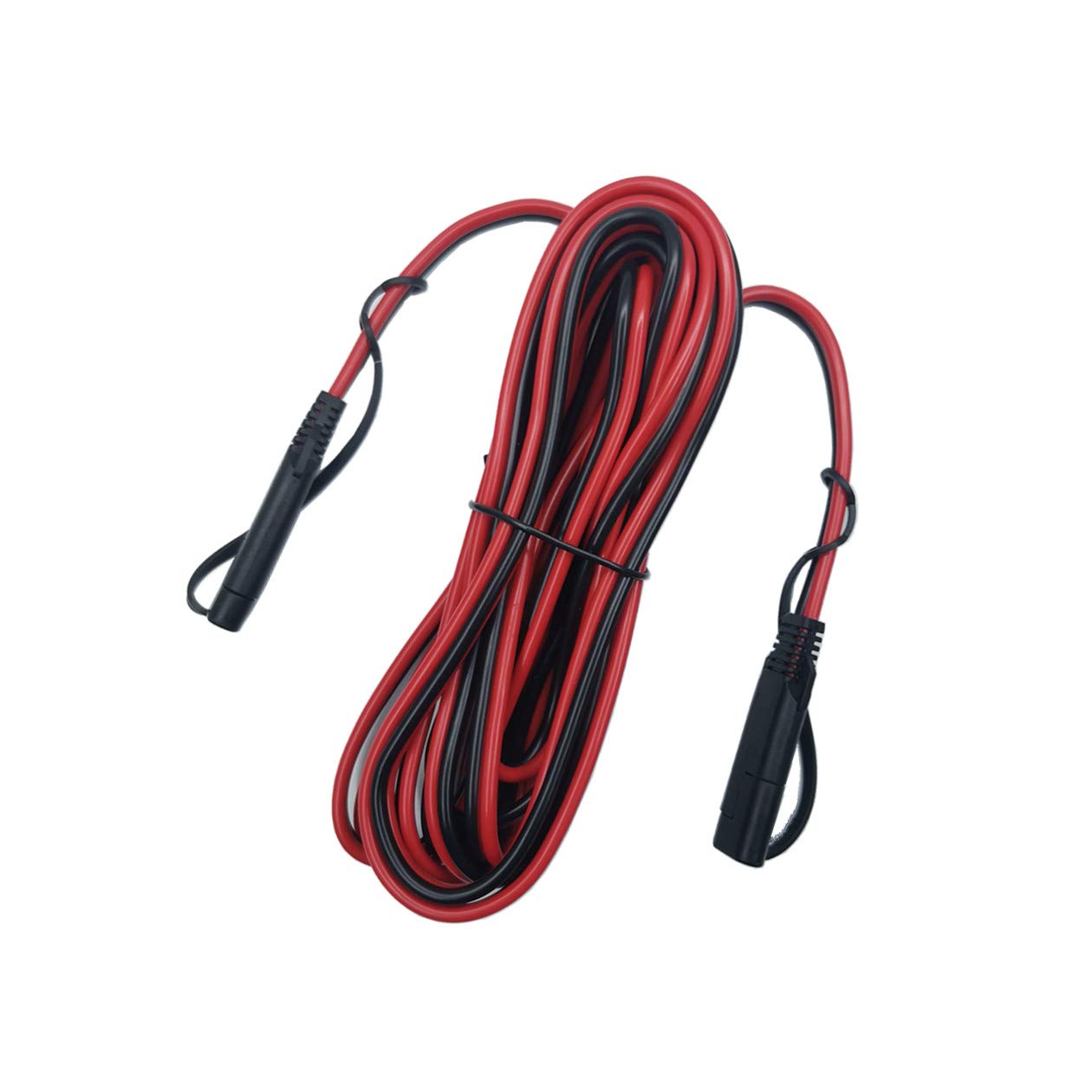 SAE to SAE 12V-24V Quick Disconnect Extension Cable 2 Pin with Dust Cap DC Connection Cord Plug 12 Feet 16AWG Gauge