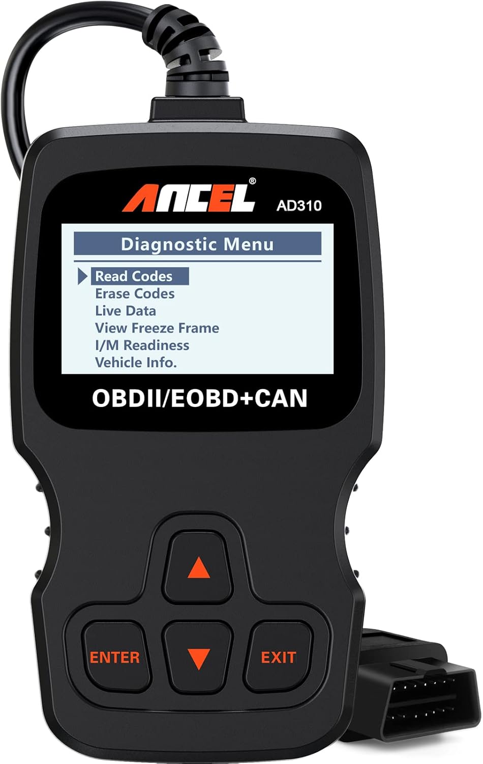 AD310 Universal Enhanced OBD2 Scanner Car Engine Fault Code Reader CAN Diagnostic Scan Tool, Read and Clear Error Codes for 1996 or Newer OBD II Protocol Vehicle (Black)
