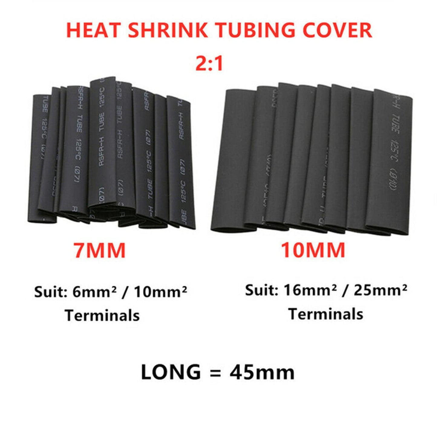 220PCS Battery Cable Lugs Kit, Tinned Copper Crimp Terminals Connector Set with Heat Shrink Tubing – DIN 46234 Compliant Cable Lug, Wire Lugs, Electrical Connectors for Automotive Marine Electrical