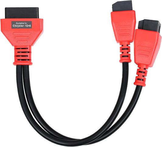 FCA 12+8 Cable Adapter for Chrysler 12+8 Programming Cable Connector, Autel OBD2 Adapter Security Bypass Cable for Autel Maxisys MS905 MS906 MS906BT MS906S MS908 MS908S Pro