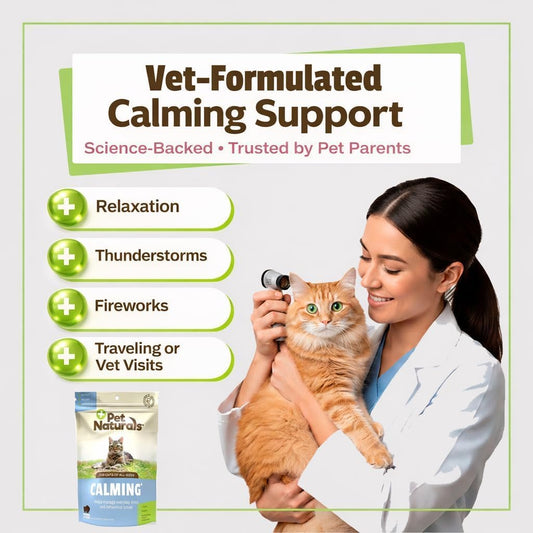 Pet Naturals Calming Chews for Cats, 30 Chews - Behavioral Support and Anxiety Relief for Travel, Boarding, Vet Visits and High Stress Situations
