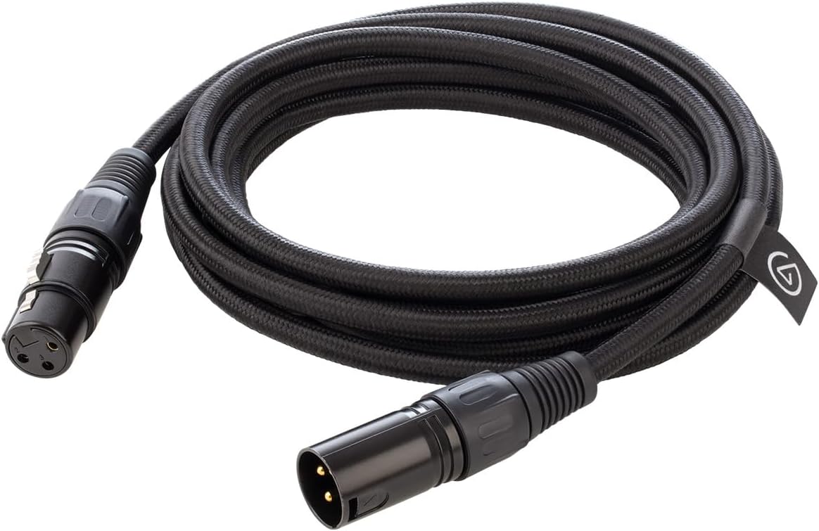 Elgato XLR Microphone Cable – Shielded Microphone Cable for Studio Recording and Live Production, Gold-Plated Pins, Male to Female, for Mic and Balanced Analog Line Levels, 10ft/3m 20CAL9901