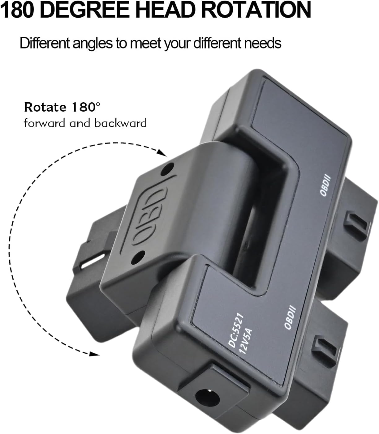 iKKEGOL Pocket OBD2 OBDII Full 16 Pin Male to 2 Female Splitter Converter Adapter 1 to 3 OBD Cable Extension for Diagnostic Tool Extender with DC5521 Port Interface Power Supply for All Car Vehicles