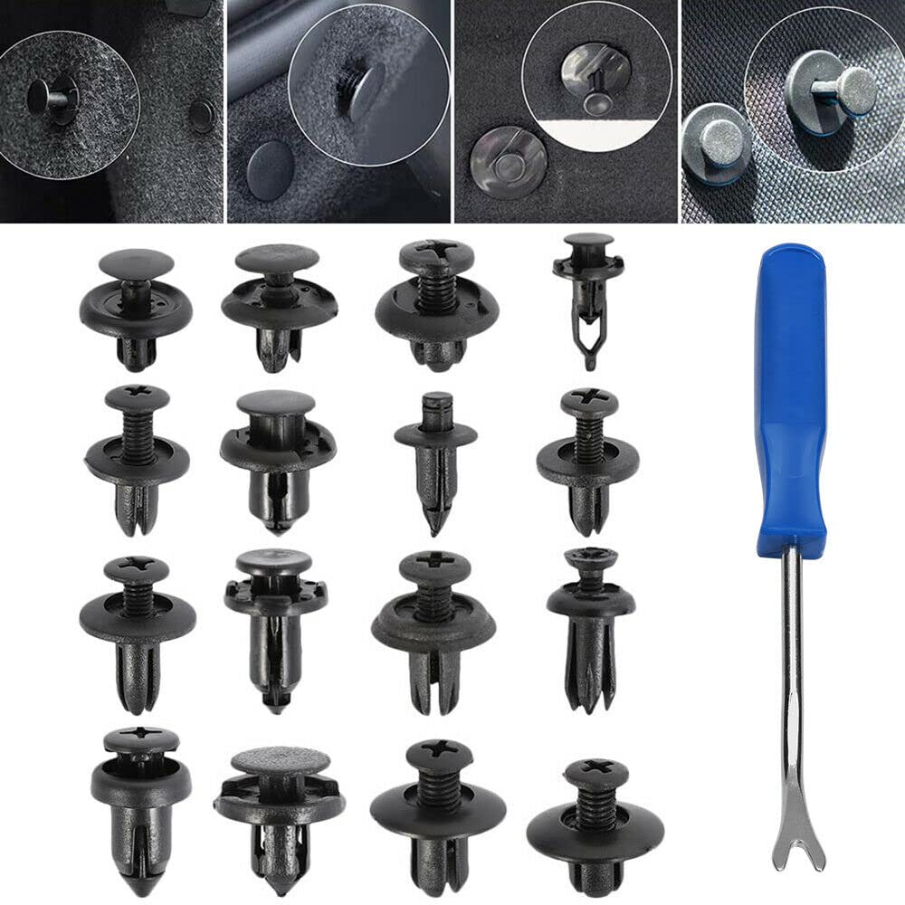 625Pcs Car Clip Set, Automotive Push Pin Retainer Clips Kit with Removal Tool, 16 Most Common Sizes, Door Trim Panel Fasteners Rivets Assortment for Car, Truck, SUV
