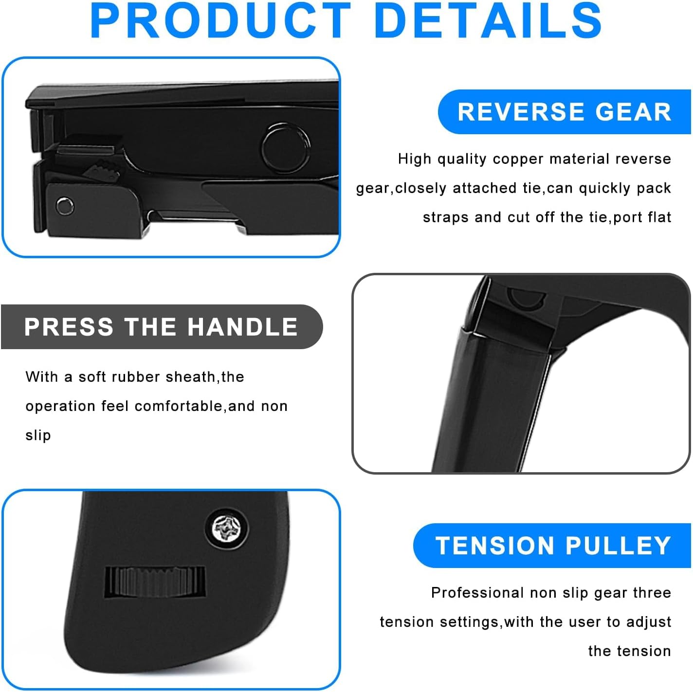 Knoweasy Cable Tie Gun and Cable Tie Tool- Fastening and Flush Cutting Tool with Steel Handle Zip Tie Tool for Nylon Cable Ties