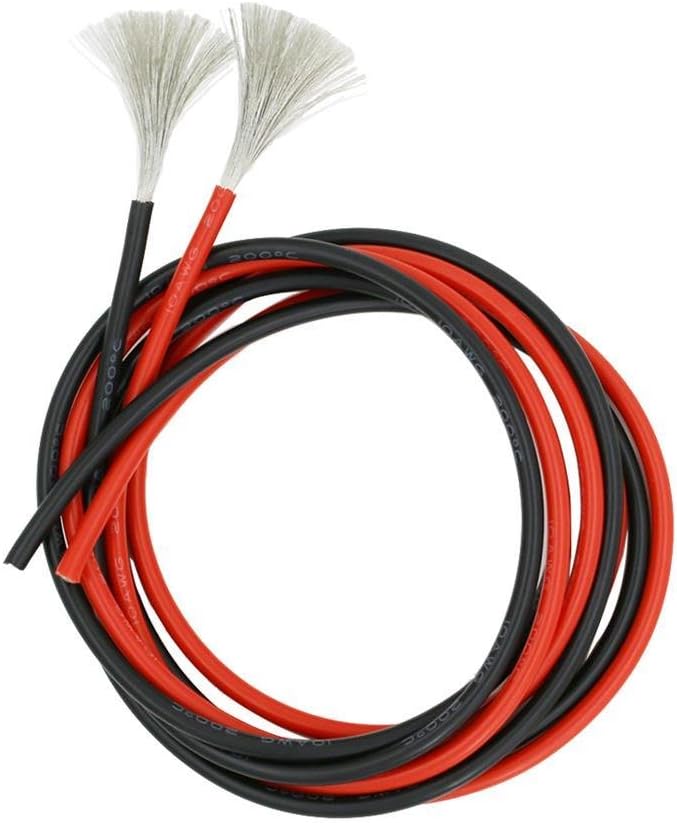 10 Gauge Silicone Wire Ultra Flexible 20 feet high temp 200 deg C 600V 10 AWG Silicone Wire 1050 Strands of Tinned Copper Wire Stranded Wire Model Battery Cable Black and Red Each Color 10 ft