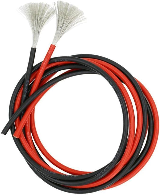 10 Gauge Silicone Wire Ultra Flexible 20 feet high temp 200 deg C 600V 10 AWG Silicone Wire 1050 Strands of Tinned Copper Wire Stranded Wire Model Battery Cable Black and Red Each Color 10 ft