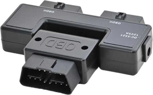 iKKEGOL Pocket OBD2 OBDII Full 16 Pin Male to 2 Female Splitter Converter Adapter 1 to 3 OBD Cable Extension for Diagnostic Tool Extender with DC5521 Port Interface Power Supply for All Car Vehicles