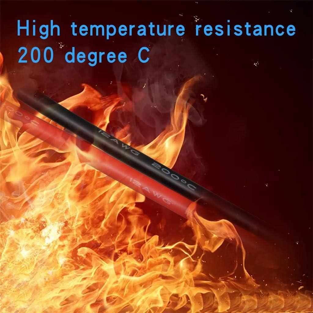 12 Gauge Silicone Wire Ultra Flexible 20 feet high Temp 200 deg C 600V 12 AWG Silicone Wire 680 Strands of Tinned Copper Wire Stranded Wire Model Battery Cable Black and Red Each Color 10 ft