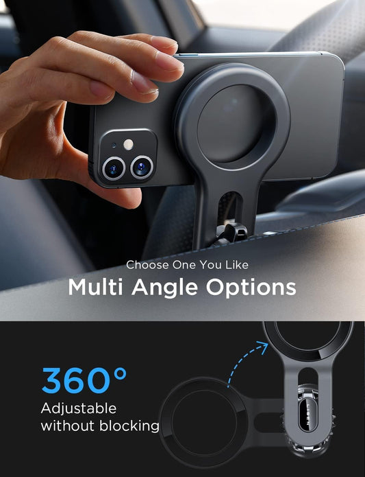 LISEN for MagSafe Car Mount, 2026 Magnetic Phone Holder Car [360° Adjustable No Block Air Vent] Car Phone Holder Strong Magnet, Easily Install Fit for iPhone 17e 17 Pro Max Air 16 15 14, Pixel 10 Pro