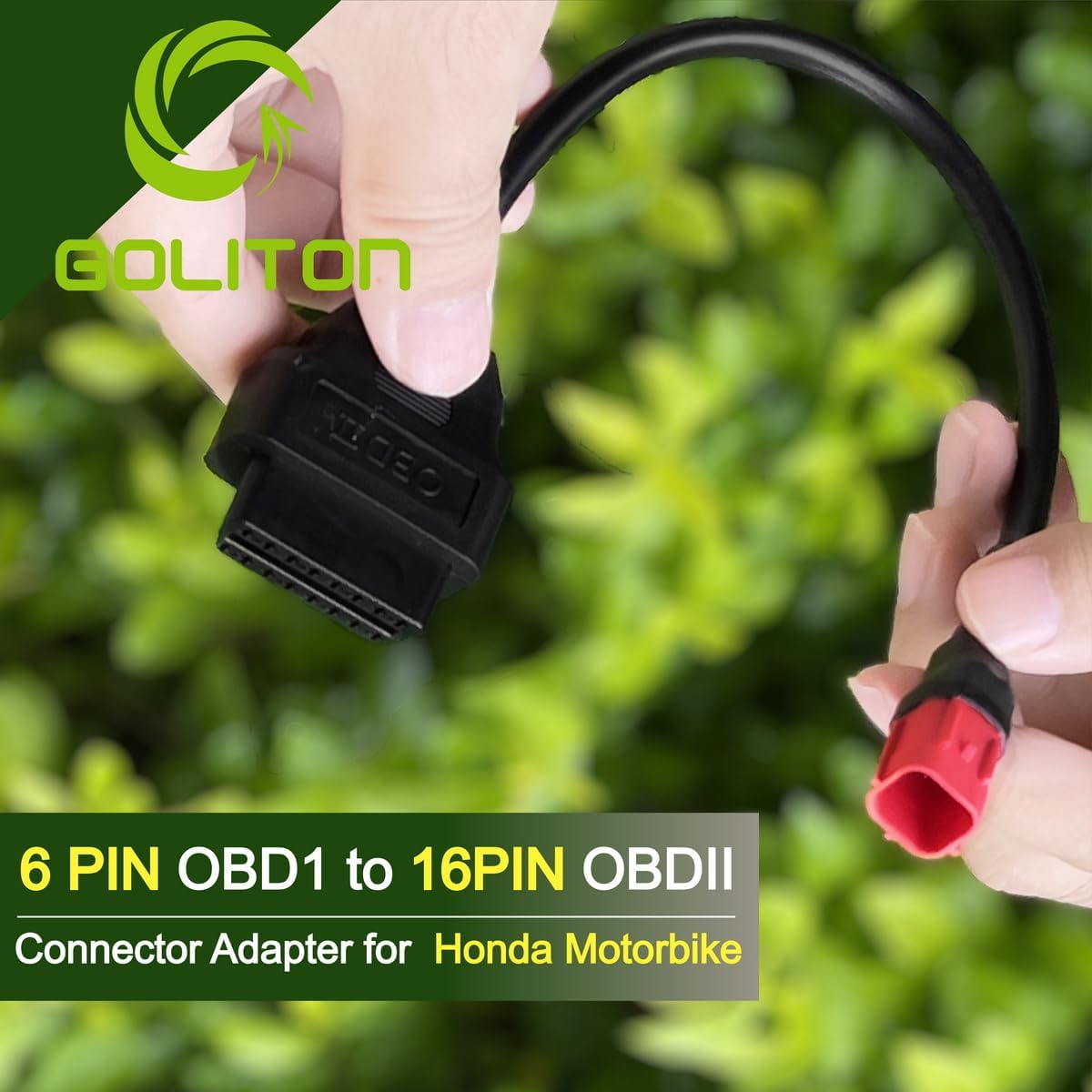 OBD2 OBDII Diagnostic Cable Adaptor 6 Pin to 16 Pin Compatible with Honda Motorbike Motorcycle