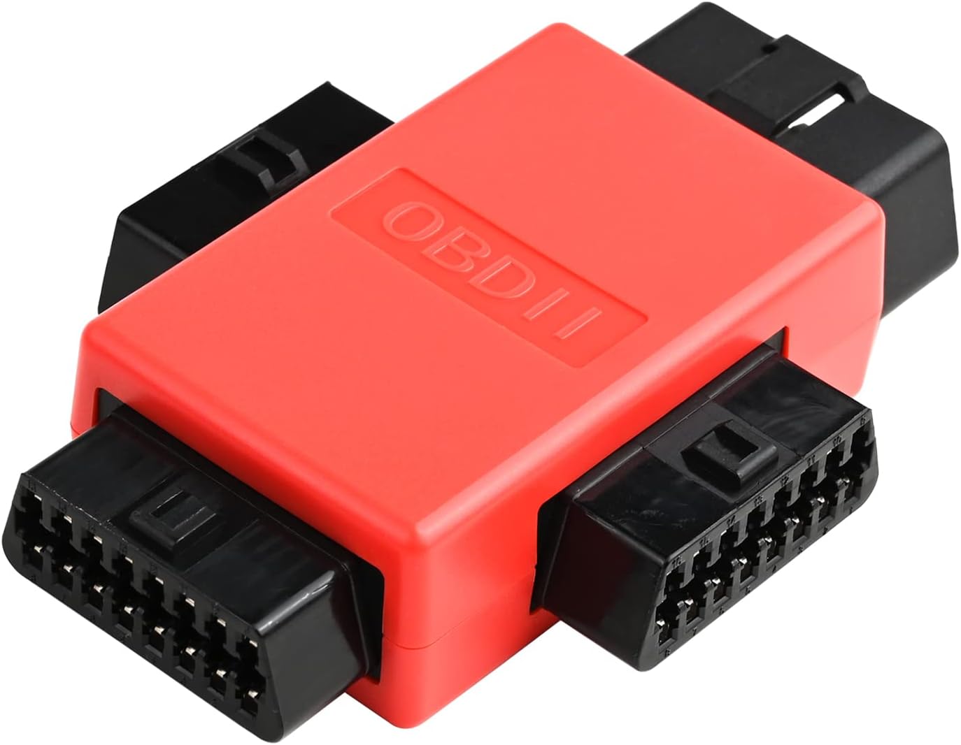 Pocket OBD2 OBDII Full 16 Pin Male to 3 Female 1 to 3 OBD Cable Splitter Converter Adapter for Diagnostic Extender Red (Red)
