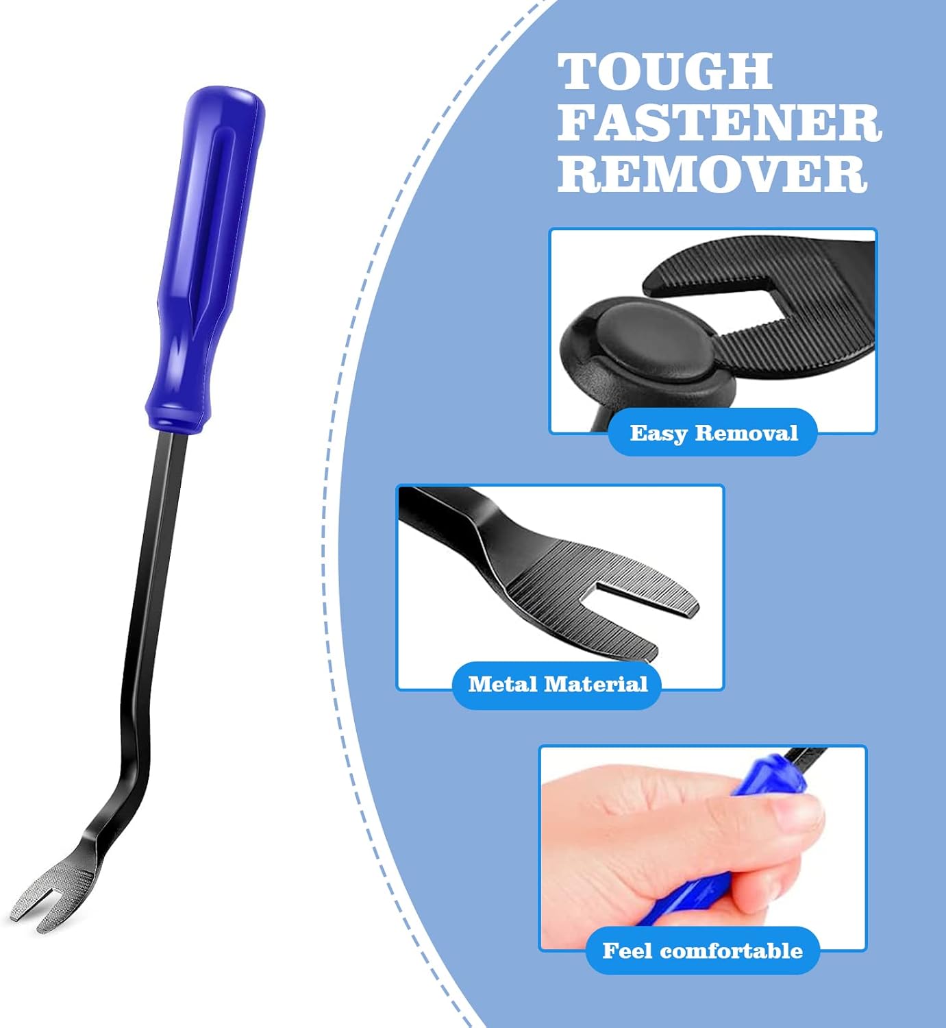 Trim Removal Tool Kit, No Scratch Plastic Pry Tool Set for Car Panel, Fastener Clips Removal, Automotive Upholstery Pliers, Interior Removal & Installation Pry Tools(5pcs)