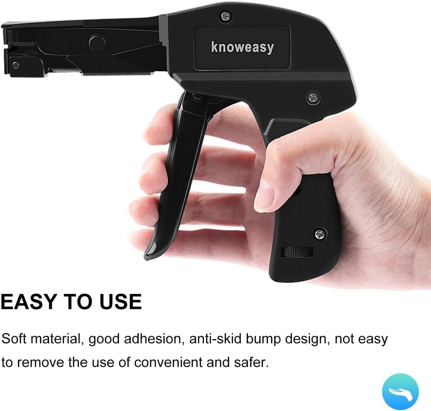 Knoweasy Cable Tie Gun and Cable Tie Tool- Fastening and Flush Cutting Tool with Steel Handle Zip Tie Tool for Nylon Cable Ties