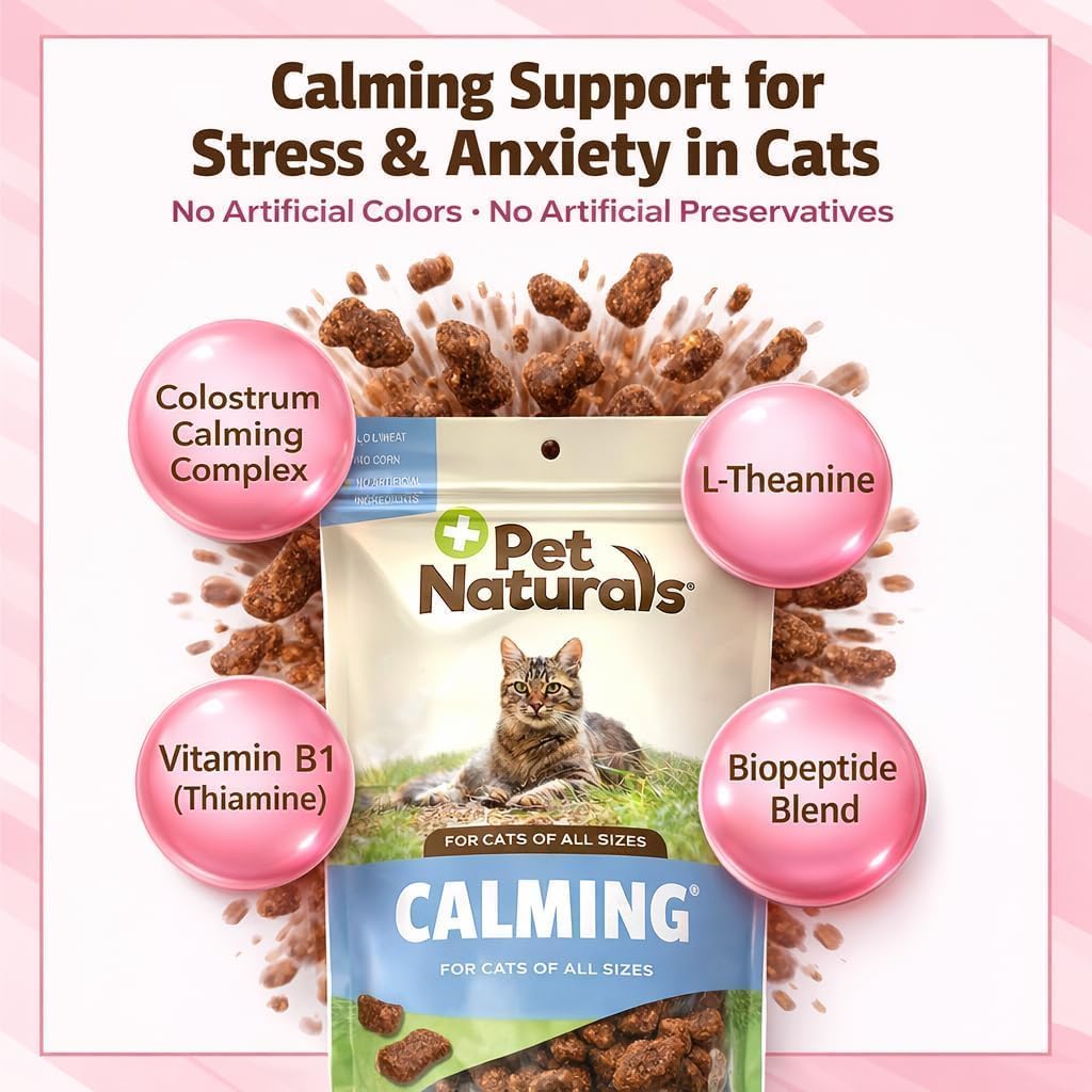 Pet Naturals Calming Chews for Cats, 30 Chews - Behavioral Support and Anxiety Relief for Travel, Boarding, Vet Visits and High Stress Situations