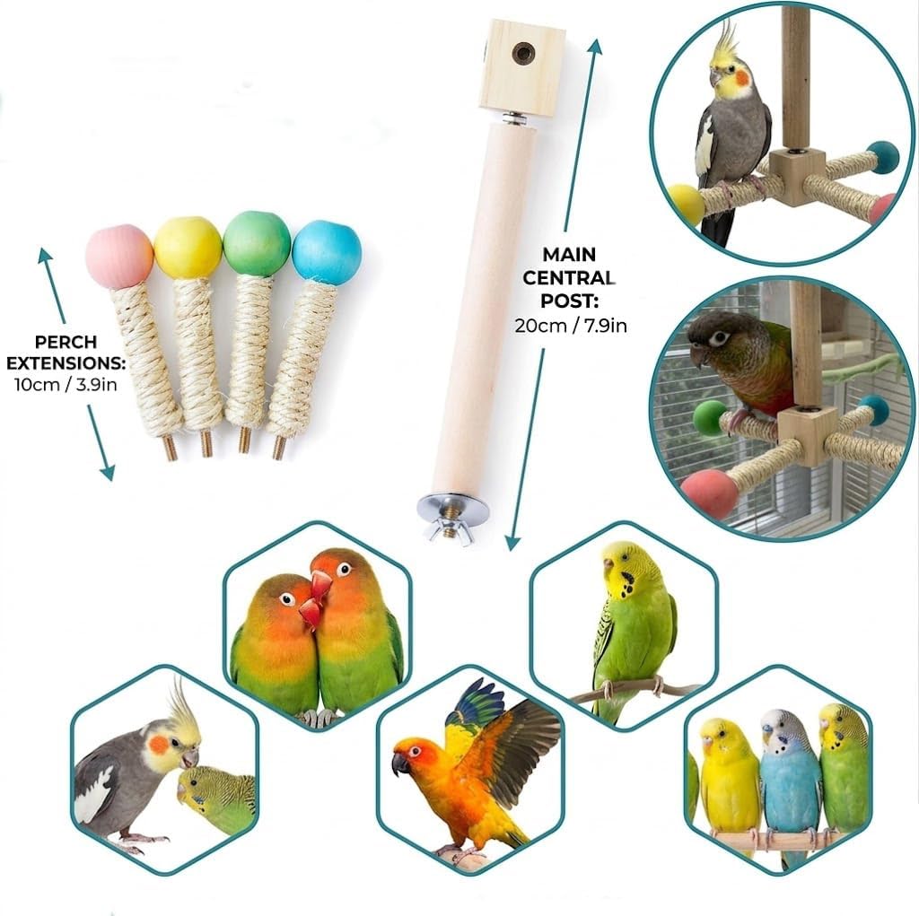 Bird Stand Perch Toy, Interactive Spinning Parakeet Toys