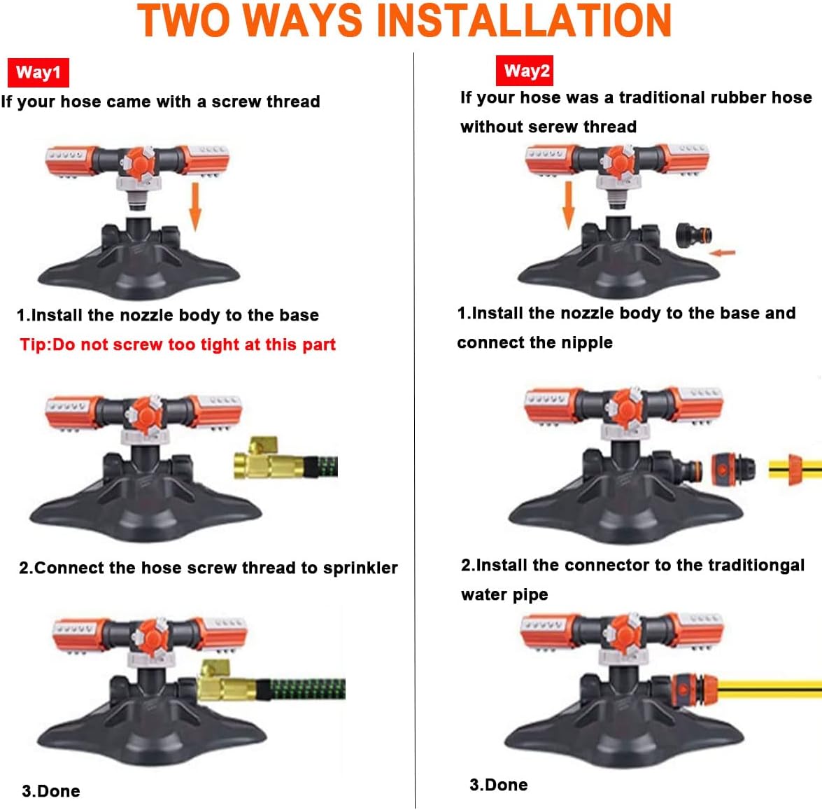 Lawn Garden Sprinkler,360Degree Rotating Garden Irrigation System, Best Assistant for Vegetable Field or Summer Outdoor Game.