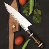 Handmade Custom Kitchen Chef Knife High Carbon Steel Top Trending Design Multi-purpose 3Cr13 Stainless Steel Leather Sheath (Chef Knife-116)