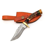Top Quality Custom Handmade Damascus Steel Skinner Knife Top Selling Knives Best for Hiking & Viking (Skinner Knife-9)