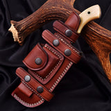 Best Quality Damascus Tracker Knife Custom Handmade Damascus Steel Hunting tracker Knives With White Bone Handle (Tracker Knife-2)