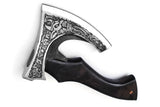 Handmade Viking Pizza Axe Custom Gift Forged High Carbon Steel Stainless Steel Knife Set for Cooking with Leather Sheath (Pizza  Axe-30)
