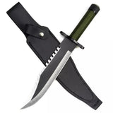 Custom Handmade Outdoor Knife Carbon Steel Blade Steel Handle With Leather Cover Outdoor Tools .(Bowie Knife-27)
