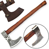 Custom Handmade 19-Inch D2 Steel Axe Damascus Steel Hunting Hatchet Wood Handle Industrial Forged Camping Tool Protected Cover (Tomahawk Axe-64)