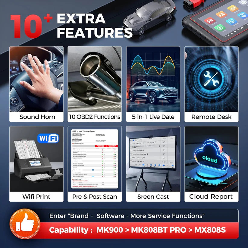 Autel MaxiCOM MK900, 3K+ Active Tests, 40+ Service, CAN-FD & DOIP, All System, FCA