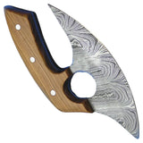 Handmade Damascus Steel Kitchen Chef Knife High Quality Stainless Pizza Cutter Bone Sheath for Chopping Custom for Kitchen Use (Ullu Knife-11)