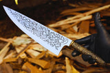 Alice Madness Knife Handmade Stainless Steel With Etching New Design Metal Handle Chef Knives, Fantasy Knife, Display Knife (Chef Knife-95)