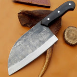 Professional 1095 High Carbon Steel Hand Forged 8-inch Nakiri Meat Cleaver Kitchen Chef Knife Leather Slicing Utility Handmade (Nakiri Knife-53)