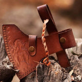 High Carbon Steel Hunting Sharp Blade Viking Axe Handmade Engraving Wood Handle Camping Hunting Survival Axe (Tomahawk Axe-47)